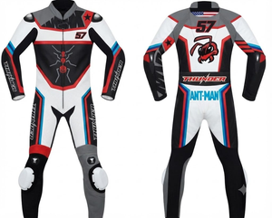 ชุดแข่งรถมอเตอร์ไซค์พรีเมียมหนังวัว/หนังจิงโจ้ พร้อมอุปกรณ์ป้องกัน CE Armor Protection Approved Gear - Product Image 1