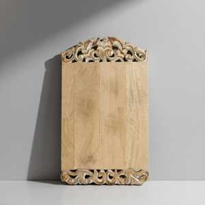 Planche à découper artisanale en bois de manguier avec poignées sculptées décoratives, planche de service rustique - Product Image 3