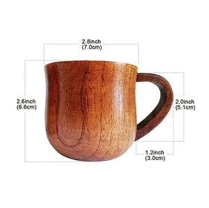 แก้วไม้ทำมือ แก้วกาแฟไม้ธรรมชาติ สำหรับใช้ในบ้าน ครัว ร้านอาหาร และกลางแจ้ง - Product Image 4