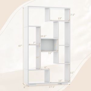 Libreria Alta 47 Pollici per Ufficio Domestico e Soggiorno, Elegante Scaffale per Arredamento Casa - Product Image 5