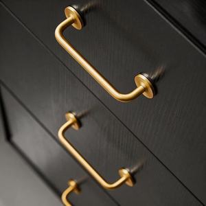 Tiradores de latón para gabinetes, modernos y minimalistas, estilo francés, dorados vintage, largos, para armarios y muebles, artesanía natural - Product Image 4