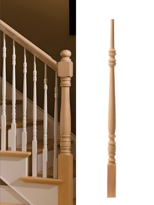 Baluster Solid Wood Red Oak Staircase Spindles Traditional Design Star Parts from EFS Factory Viet Nam - Product Image 5