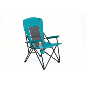 Sedia da Giardino Pieghevole Blu Resistente con Schienale Alto e Portabicchieri, Capacità 250 Libbre, Arredo da Campeggio - Product Image 2