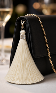 Tassel <b>Fringe</b> Decorative 100% Polyester Cream Color Cone Shape With Metal Ring <b>Top</b> - Product Image 6