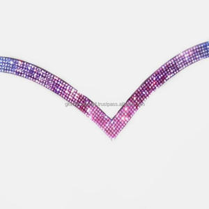Banda Frontal para Caballo de Cuero con Cristales y Pedrería, Diseño en V, Mega Brillante, para Equitación y Carreras de Caballos, Tamaño Cob Completo - Product Image 3