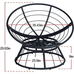 Resistente sedia Papasan da esterno Beige girevole a 360 gradi con comoda struttura per cuscino con comodo Design circolare Lounge Moon - Product Image 2
