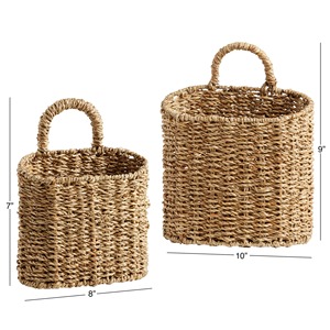 Set Of 2 Natural Seagrass Hanging <b>Wall</b> <b>Basket</b> Handmade <b>Storage</b> <b>Basket</b> Wholesale eco-friendly Made Viet Nam - Product Image 2