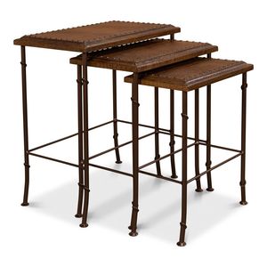 Juego de mesas nido modernas de hierro con estructura minimalista para exhibición en colección de muebles contemporáneos para el hogar - Product Image 1