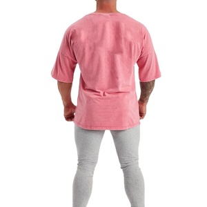 T-shirt Homme 100% Coton 200g Lourd Sans Couture Respirant Délavé à l'Acide Coupe Oversize Décontracté Streetwear Col Rond Transfert Thermique - Product Image 4