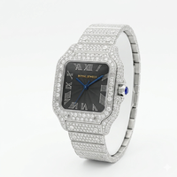 Montre de luxe Hip Hop sertie de diamants Moissanite VVS, cadran carré, pour homme et femme, idéale pour un cadeau.