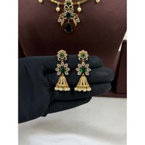 Indian Ethnic Rohini Traditional Hasli Necklace <b>Set</b>-Gold Plated CZ <b>Bridal</b> <b>Jewelry</b> - Product Image 4