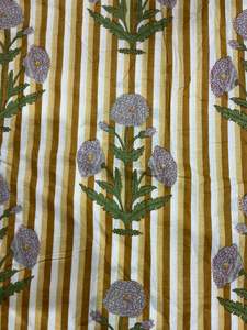 Nouveau design, tissu pour vêtements en coton 100% biologique et écologique, multicolore, imprimé à la main par sérigraphie florale, pour la décoration de la maison et les sacs - Product Image 3