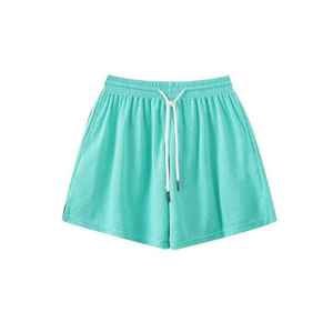 Shorts Bermuda Homme Couleur Unie avec Cordon de Serrage Taille Mi-Haute en Coton Décontracté Respirant avec Poches en Tissu Tricoté - Product Image 2