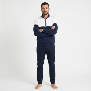 Wholesale <b>Half</b> <b>Zip</b> <b>Sweatshirt</b> Factory 350gsm Cotton <b>Half</b> <b>Zip</b> <b>Sweatshirt</b> Drop Shoulder <b>Half</b> <b>Zip</b> <b>Sweatshirt</b> - Product Image 6