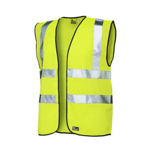 Men's Orange Reflective Safety Vest V-Neck Zipper Closure Breathable Lightweight Outerwear for Work Wear Spring Casual - Product Image 2