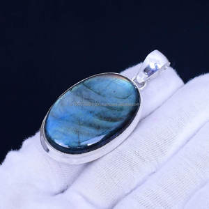 Colgante de piedras preciosas antiguas de Plata de Ley 925, colgante de piedra lunar de diseñador con chapado en rodio, colgantes de lujo, joyería - Product Image 2