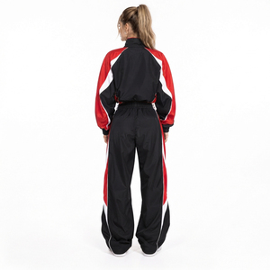 Women's 100% Nylon Oversized Tracksuit <b>Crop</b> <b>Jacket</b> Baggy Pants Zip-up Sporty Style Spring Wear <b>Ladies</b> Windbreaker Tracksuit - Product Image 4