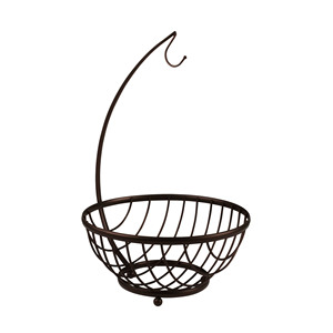 Rustic Metal Wire Fruit <b>Basket</b> Wooden Base Wooden Handles Tabletop Kitchen Vegetable Snack Storage Organizer Storage <b>Basket</b> - Product Image 2