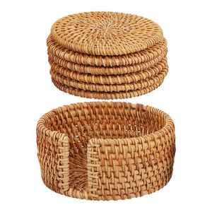 Manteles y Posavasos de Ratán al por Mayor, Manteles y Almohadillas Redondas Naturales Hechas a Mano, Tejidas a Mano para el Hogar, Hotel, Restaurante, Cocina, Comedor - Product Image 1