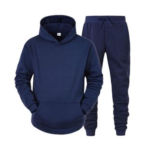 Custom Wholesale <b>Mens</b> <b>Navy</b> Blue Cotton French Terry Sweatpants Casual Drawstring <b>Joggers</b> Elastic Cuff Autumn Streetwear Pant - Product Image 2