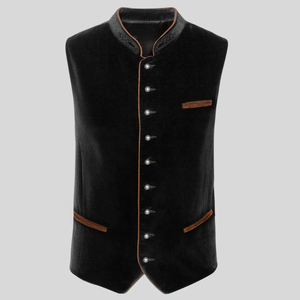 Chaleco Tradicional Bávaro Alemán para Hombre, Estilo Casual Elegante, Reversible, Transpirable, con Cuello Mao, para Otoño - Product Image 5