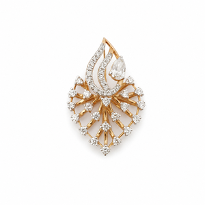 Namivaa - Juego de pendientes con colgante de circonita cúbica marquesa floral en oro rosa de 14 quilates para mujer, joyería fina de alto brillo, regalo para bodas y fiestas - Product Image 3