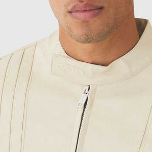 Veste en cuir pour homme de style motard, modèle 2027, prix abordable, en cuir pleine fleur, respirante et de bonne qualité - Product Image 5