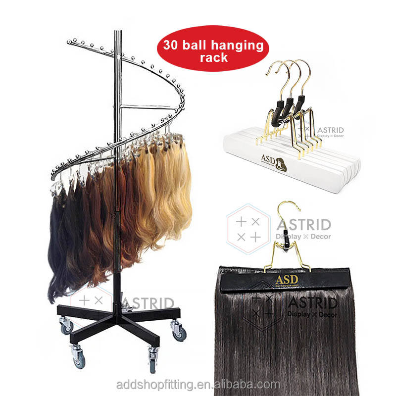 ชั้นวางสีดำโครเมี่ยม1ชิ้น + ไม้แขวนสีดำ32ชิ้น