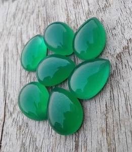 5 cabochons en onyx vert, pierres précieuses en forme de poire et de goutte d'eau, pierres polies de haute qualité pour la fabrication de bijoux, vente en gros - Product Image 6