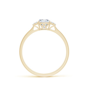 Luxury <b>Cushion</b> Cut Lab Grown IGI Diamond Engagement <b>Ring</b> with Side Stones 10K 14K 18K Gold 925 935 Silver Anniversary Gift Party - Product Image 4