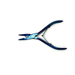 Pinzas Profesionales de Acero Inoxidable para Extensiones de Cabello, Color Azul Plasma, Herramienta de Alta Calidad para Abrir y Cerrar Cuentas, Duraderas - Product Image 3