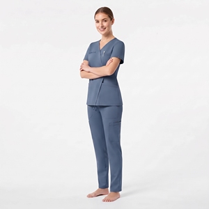 Uniforme Médico de Manga Corta con Cuello en V para Mujer, Uniforme de Trabajo para Hospital, Uniforme de Atención Médica, Diseño de Logotipo Personalizado - Product Image 2