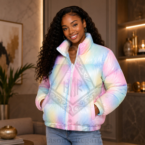 Chaqueta Acolchada Ligera para Mujer, Estilo Masónico, Sublimación Personalizada, Ropa de Invierno Informal - Product Image 2