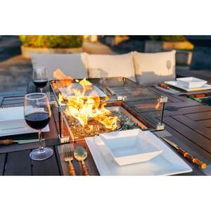 Juego de Sofás para Patio de 7 Piezas con Brasero de Gas y Mesa de Comedor con Contenedor de Hielo para Comer al Aire Libre - Product Image 3