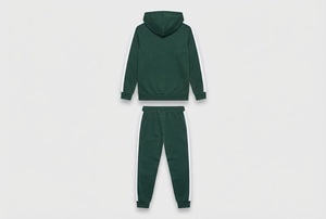 Chándal de Lujo con Acabado de Color Sólido y Estampado de Lámina con Cuentas |   Conjunto Deportivo Informal con Capucha, Corte Regular, Forro Polar Transpirable para Invierno - Product Image 6