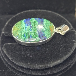 Colgante de joyería fina de plata 925 Diamante de corte esmeralda excelente calidad hecho a mano malaquita encanto de piedras preciosas último diseño de moda - Product Image 2