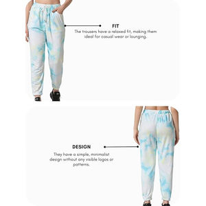 Pantalones Jogger Cargo Utilitarios para Mujer, Cintura Alta, Cordón Ajustable, Puños Elásticos, Múltiples Bolsillos, Transpirables, de Sarga de Algodón - Product Image 2