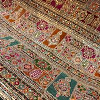 Tessuto Premium per Ricamo e Codifica, Georgette Pesante con Lavorazione a Filo, Materiale per Abiti di Design, Tessuto Africano per Feste e Moda Nuziale