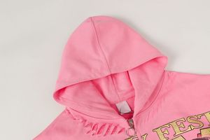 Customized Zip up Hoodie Y2K <b>Rhinestone</b> Graphic Print Distressed Heavyweight Cotton Streetwear Autumn <b>Jacket</b> - Product Image 3