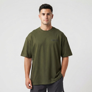 T-shirts pour hommes en coton surdimensionnés, décontractés, de haute qualité, personnalisables, avec logo, pour l'été, en gros - Product Image 2