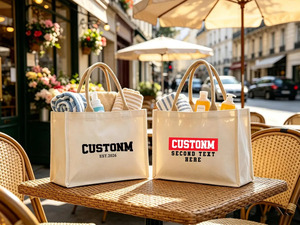 Custom Eco-Friendly <b>Canvas</b> <b>Tote</b> Bag Zipper Closure Reusable Shopping Bag for Retail Promotion Grocery Use Custom Logo Option - Product Image 2