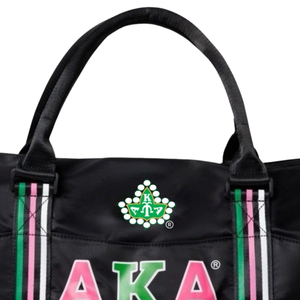 Sac de voyage noir AKA, sac de sport grande capacité pour sororité, sac de transport léger et imperméable de qualité supérieure - Product Image 6