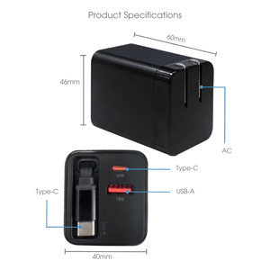 อะแดปเตอร์ชาร์จแล็ปท็อปประสิทธิภาพสูง ความเร็วสูง 65w Pd ชาร์จเร็ว สำหรับสำนักงาน ขนาดกะทัดรัด พกพาสะดวก - Product Image 6