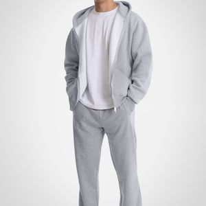 Sweat-shirts zippés pour hommes, coupe classique, en molleton de coton, style streetwear décontracté, couleur unie, logo imprimé par transfert thermique, fournisseur en gros - Product Image 2