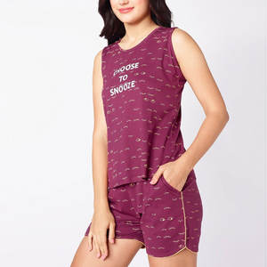 Conjunto de Shorts sin Mangas para Mujer, Estilo Urbano Moderno y Relajado, Ropa Cómoda y Suave para Estar en Casa - Product Image 2