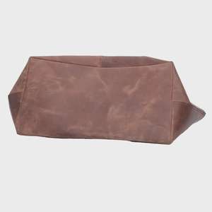 Sac de transport pliable en cuir véritable anti-odeur pour bûches, robuste et portable, pour protection du bois de chauffage - Product Image 3