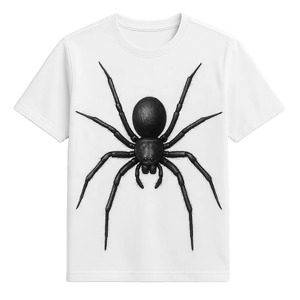 Camisetas Blancas Personalizadas con Estampado de Araña, Camisetas de Cuello Redondo Personalizadas, Manga Corta, Estilo Casual de Verano, Camisetas de Moda - Product Image 1