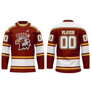 Camisetas de Hockey sobre Hielo Personalizadas, Transpirables, a Cuadros, Unisex, con Logotipo Frontal, OEM/ODM - Product Image 2
