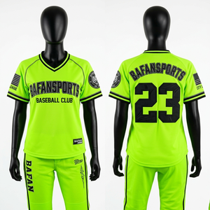 Camiseta de Béisbol Azul de Malla Transpirable de 180 GSM, Logotipo Personalizado Bordado, Uniformes Profesionales, Camiseta de Béisbol para Mujer - Product Image 2