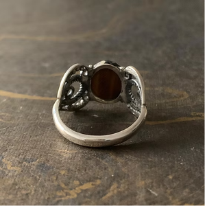 Artisan <b>Crafted</b> Oval Tiger Eye Silver <b>Ring</b> Traditional Ornate Filigree Openwork Statement Jewelry Manufacturer - Product Image 5